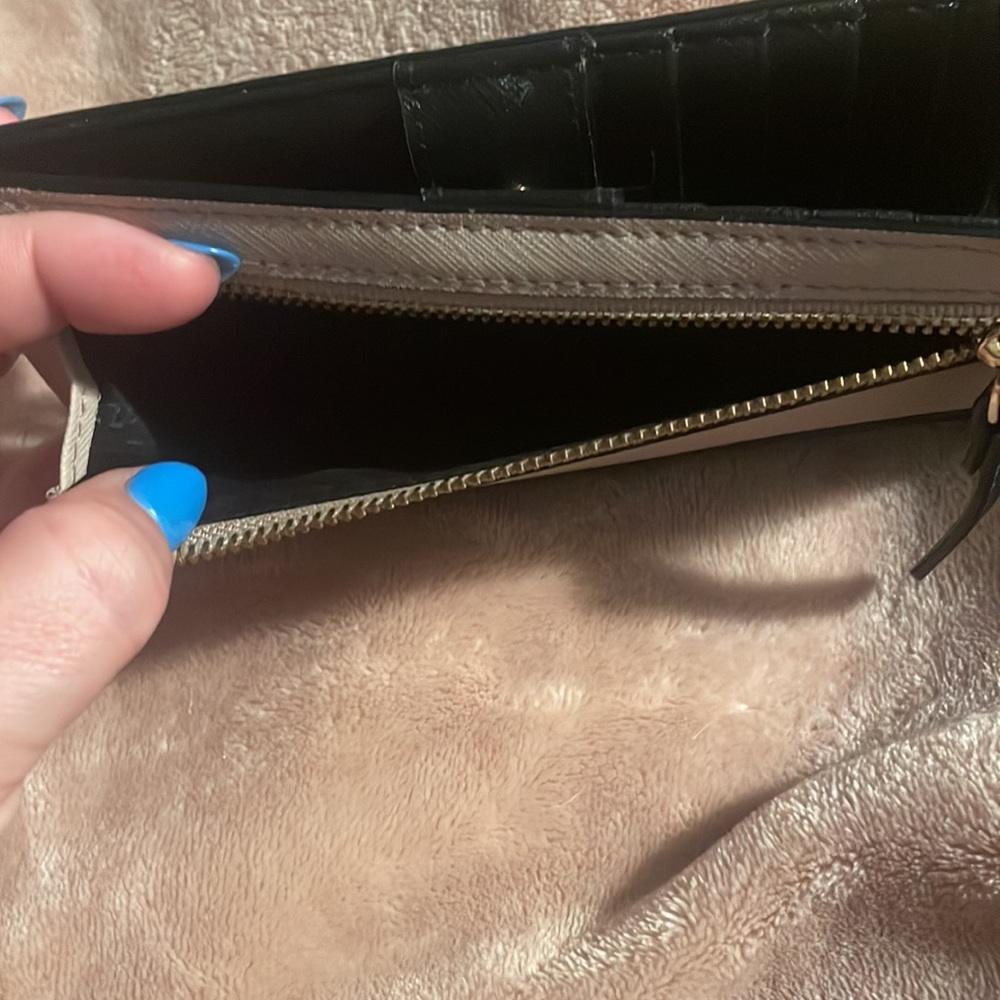 Kate Spade Large Slim Bifold Wallet - mauve/muted pink and black - Picture 14 of 15